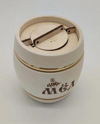 Мёд диких медоносов Вятский 300гр Купеческий светлый бочонок Фото Мёд диких медоносов Вятский 300гр Купеческий светлый бочонок