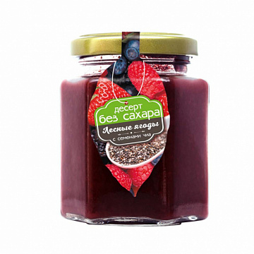 Десерт без сахара (лесные ягоды с семенами чиа) Фото Десерт без сахара (лесные ягоды с семенами чиа)