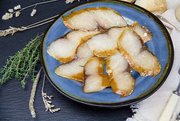 Нельма ломтики холодного копчения Фото Нельма ломтики холодного копчения