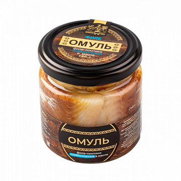 Омуль филе-ломтики слабой соли в масле 190гр Фото Омуль филе-ломтики слабой соли в масле 190гр